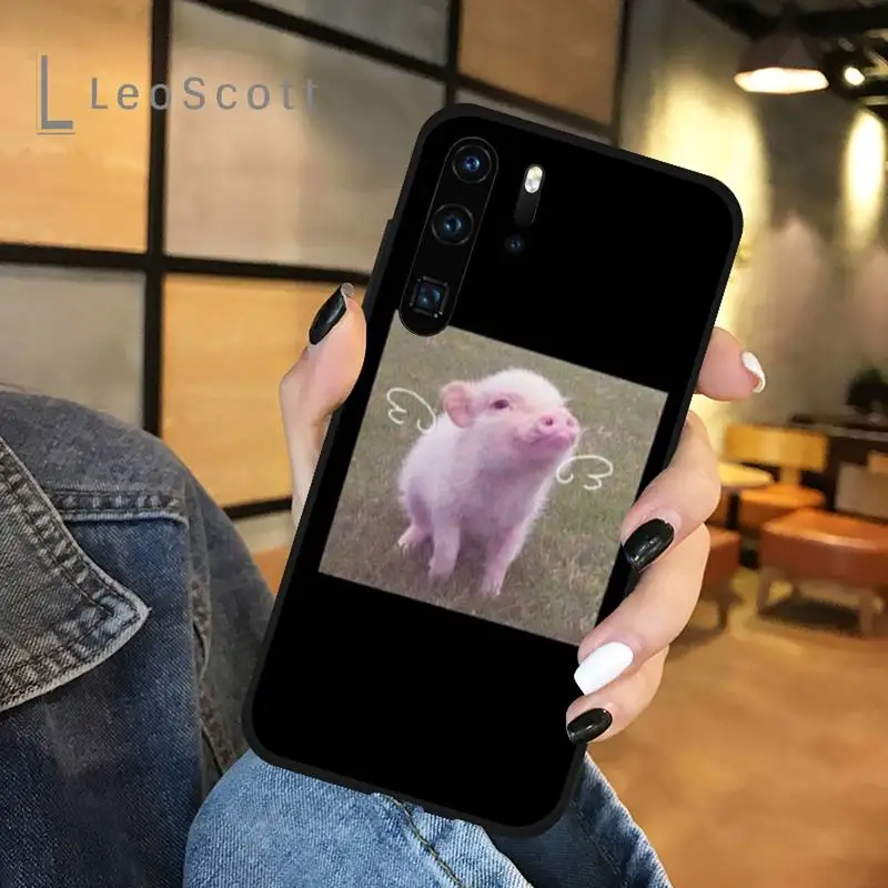 

Cute Little Pink Pet Pig Phone Case For Huawei honor Mate P 9 10 20 30 40 Pro 10i 7 8 a x Lite nova 5t