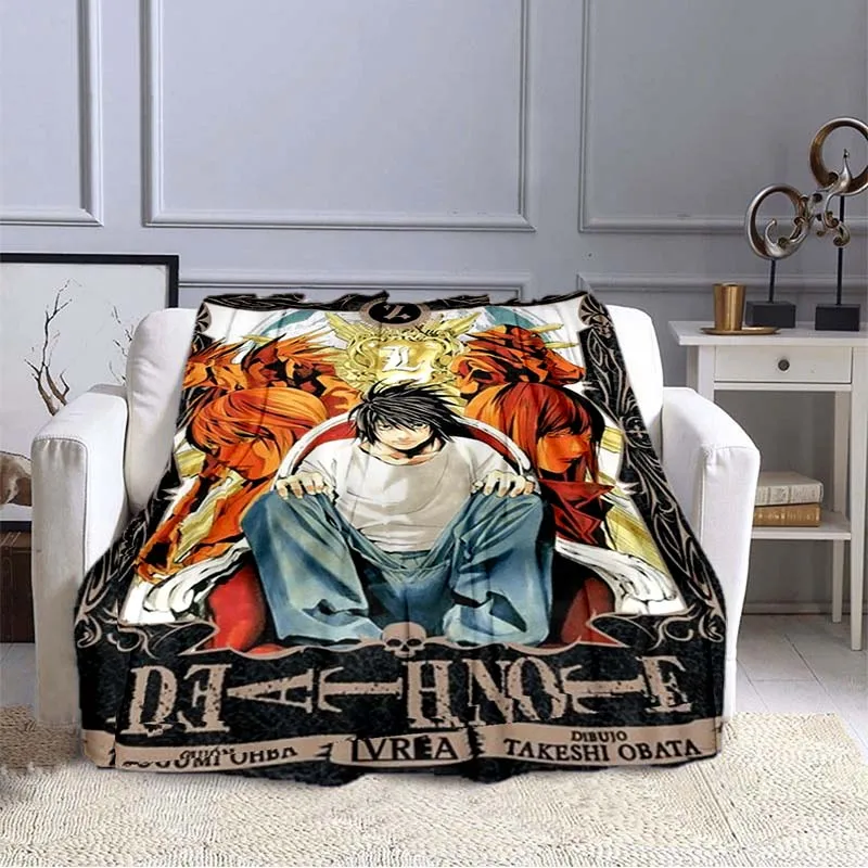 Одеяло с 3D-принтом из аниме Death Note японское Фланелевое покрывало рисунком