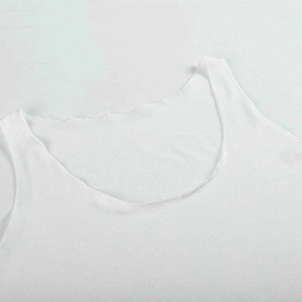 Женский Повседневный однотонный хлопковый жилет без рукавов с низким вырезом roupa