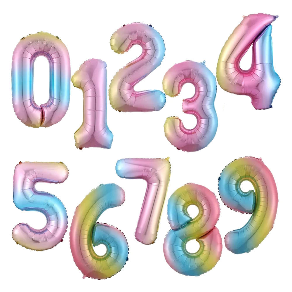 Воздушный шар из алюминиевой фольги с градиентными цифрами 32 дюйма|Воздушные