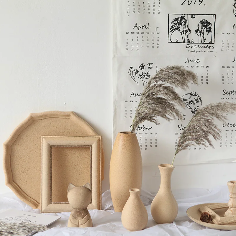 

Деревянная ваза в скандинавском стиле Ins, простой оригинальный реквизит для фотографий в виде бутылки с лезвием, украшение для дома