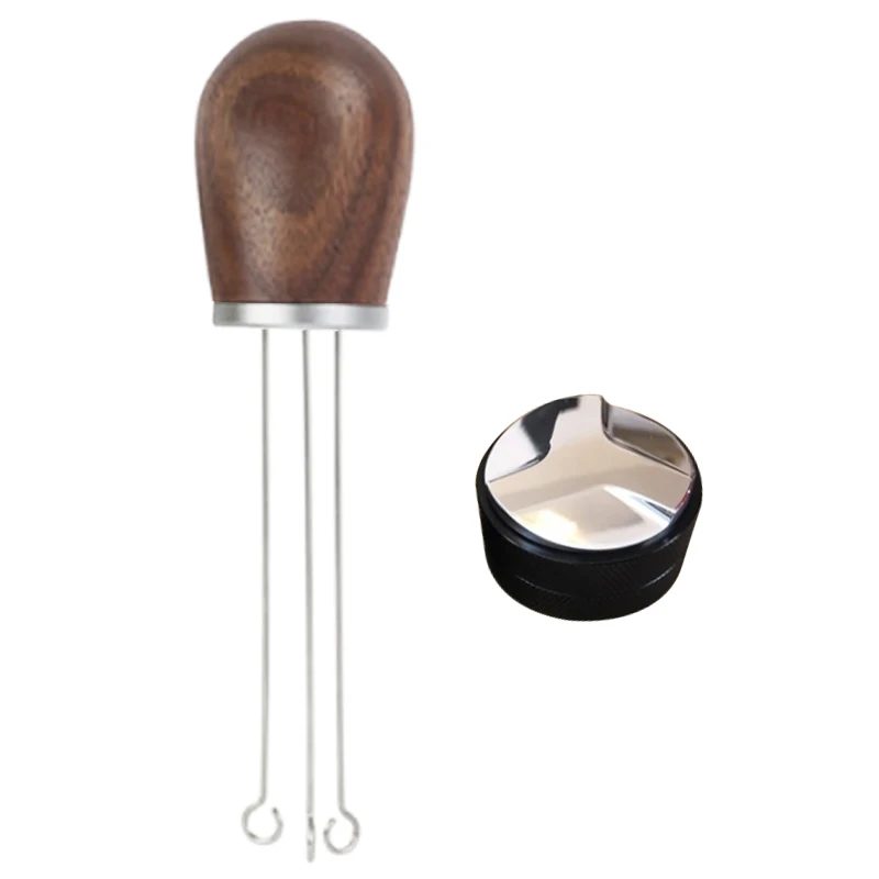 

Wood Handle Needle Coffee Tamper,Espresso Coffee Tamper Distributor Leveler Tool Needle Coffee Powder Distributor