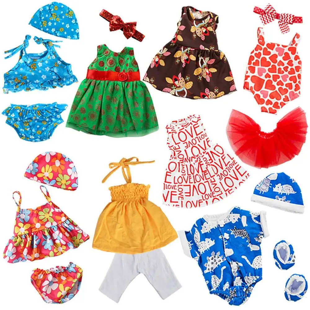 

Hot 8pcs/set Fit for 17 inch 43cm Doll Clothes Born Babies Doll Clothes For Baby Birthday Festival Gift