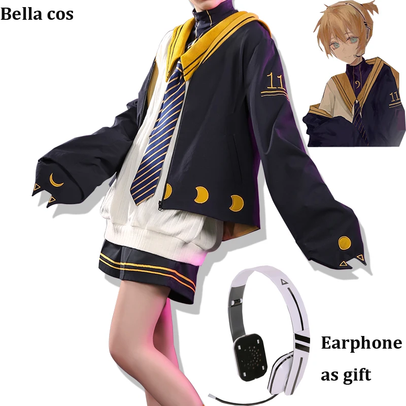 VOCALOID 2 кагамине Лен косплей костюм модная школьная форма повседневная одежда