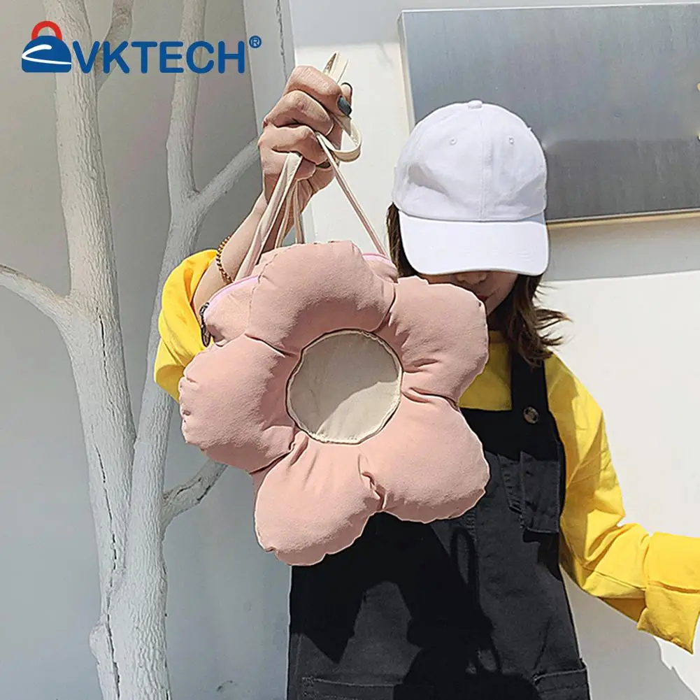 

Женская тканевая сумка через плечо в форме цветка, Женская Повседневная маленькая сумка-мессенджер на молнии, Повседневная сумка для покуп...