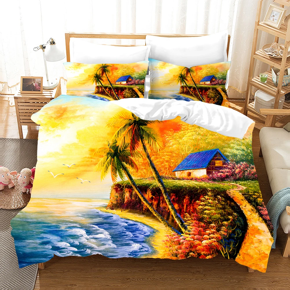 

Art Oil Painting Bedding Set Modern Scenery Fashion 3d Duvet Cover Set Comforter Bed Linen Twin Queen King Single Size Dropship