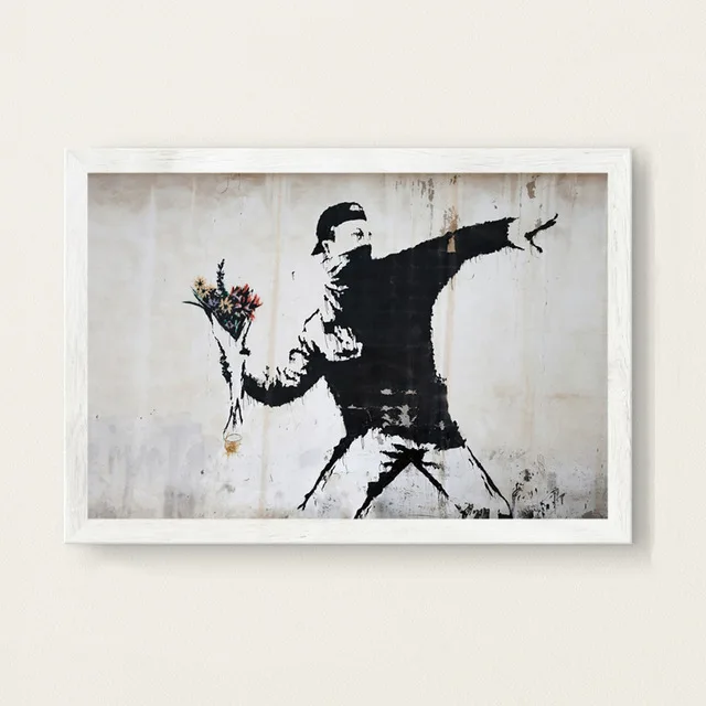 9 Banksy граффити современное искусство уличное искусство Искусство Живопись Шелковый Холст плакат настенный домашний декор - Цвет: 9