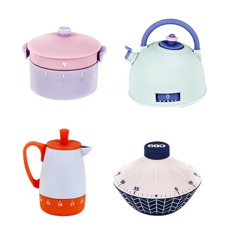 

Cute Kitchenware Shape Mechanical Kitchen Timer Loud 60 Minutes Time Interval Cooking Timer Reminder Alarm Time Manager