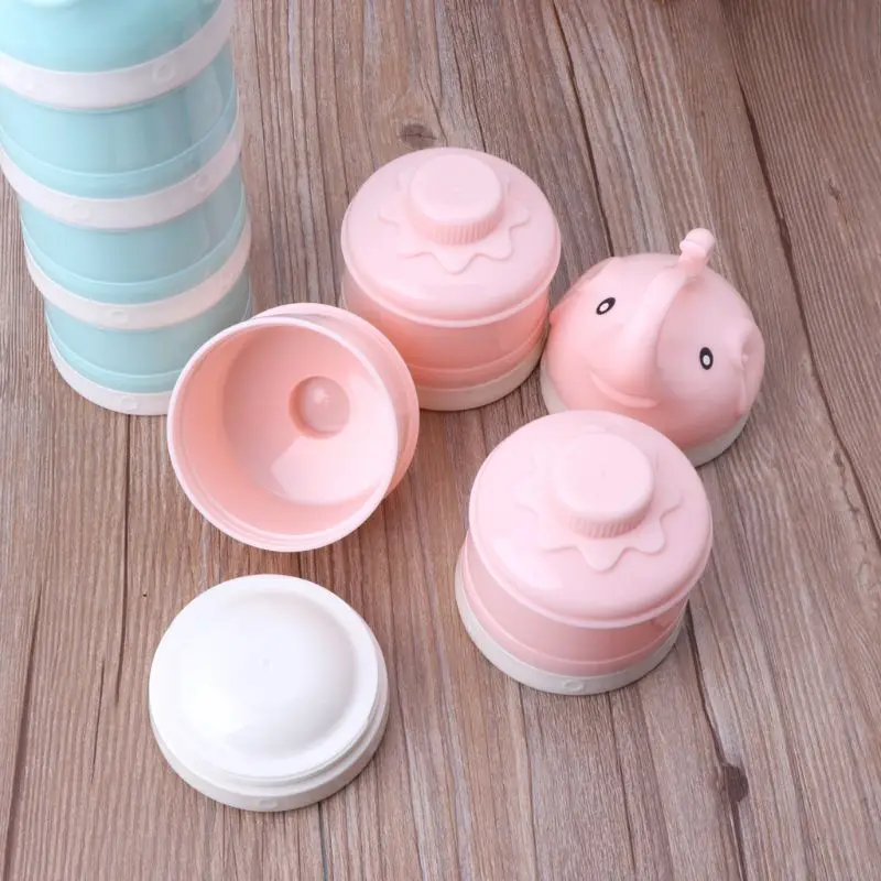 

3 layer Elephant Style Baby Food Storage Box 2019 Essential Cereal Cartoon Baby Milk Powder Boxes