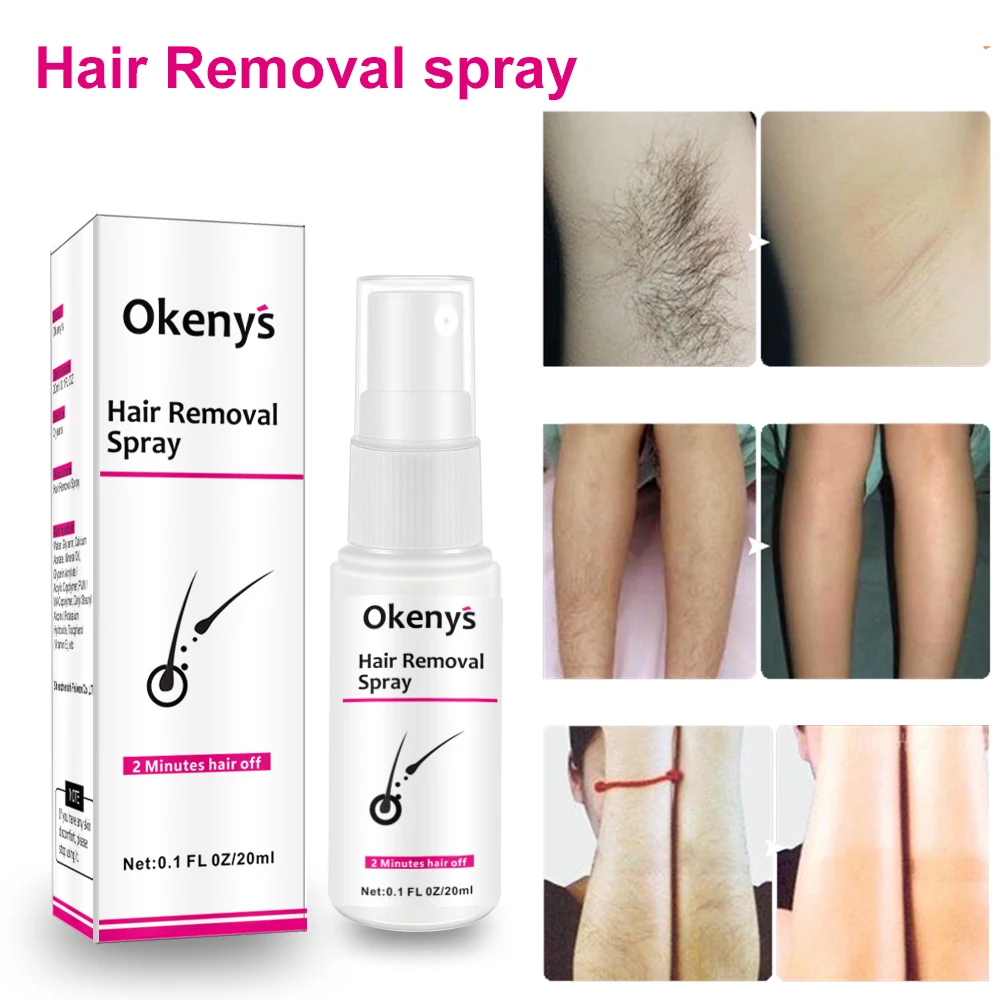 

2 Minutes Effect Painless Hair Removal Spray Hair Growth Inhibitor Prevent Body Hair Growth Beauty Skin Hair Removal Spray 20ml