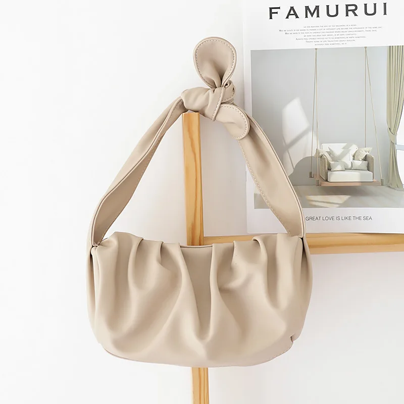

girls bag 2020 new Korean PU Flap Bow Lady Solid Shoulder Bags handbag Messenger Bags Simple style luxury designer bag