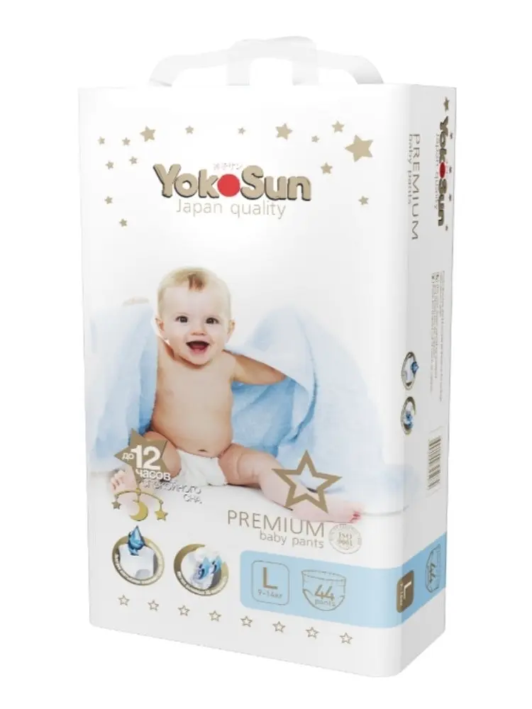 Подгузники трусики YokoSun Premium L (9 14кг) 44шт.|Одноразовые подгузники| |