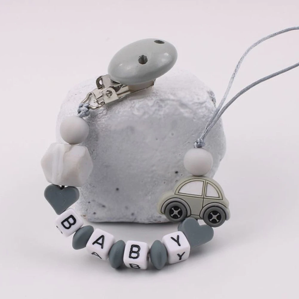 

Cartoon Baby Silicone Teether Pacifier Safety Appease Toys Nipple Chain Necklace Teething Soother Chewable Toys