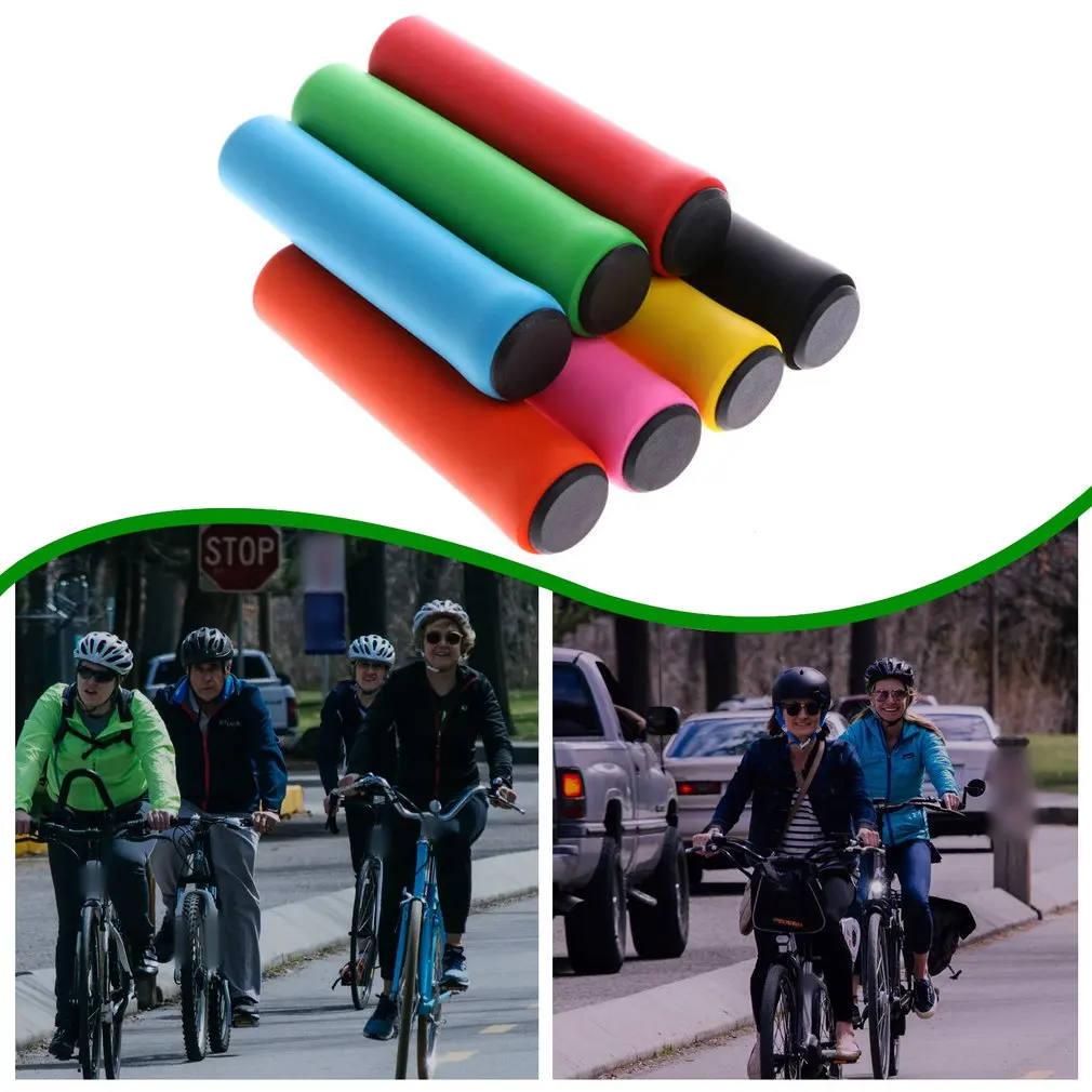

1pair Universal Bicycle Silicone Handlebar Cover Mountain Bike Non-slip Silicone Handlebar Cover Riding Equipment