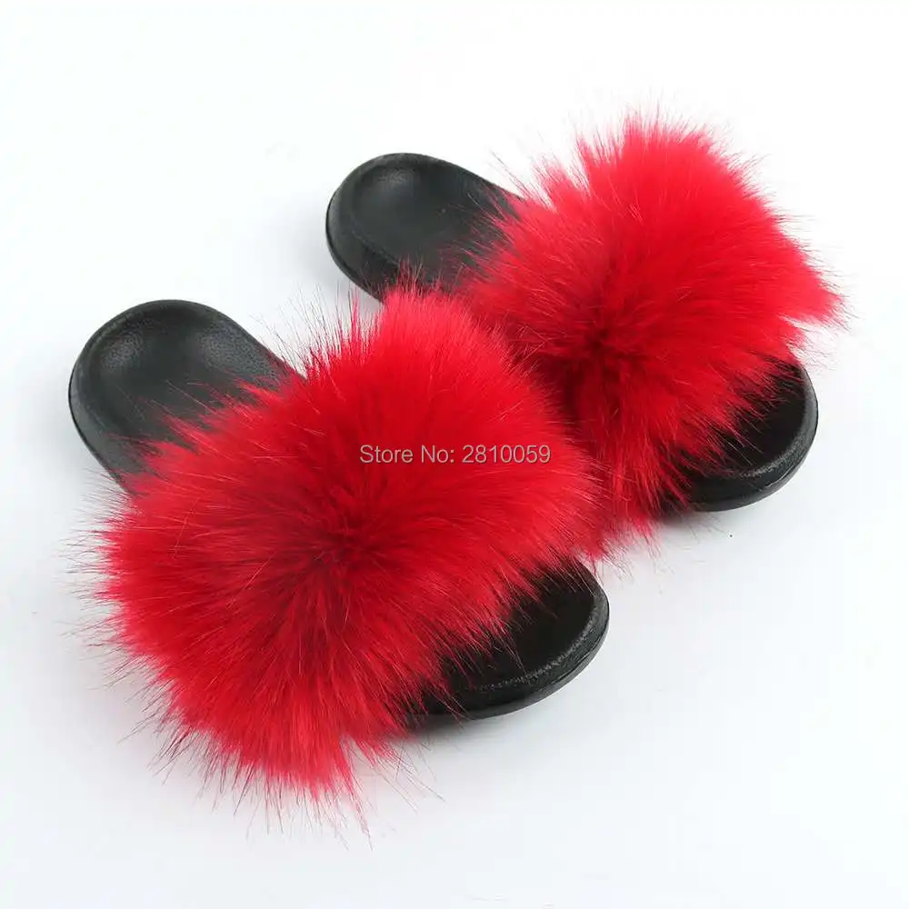 World Bohan fluffy fur slippers women's luxury fox shoes customized | Обувь
