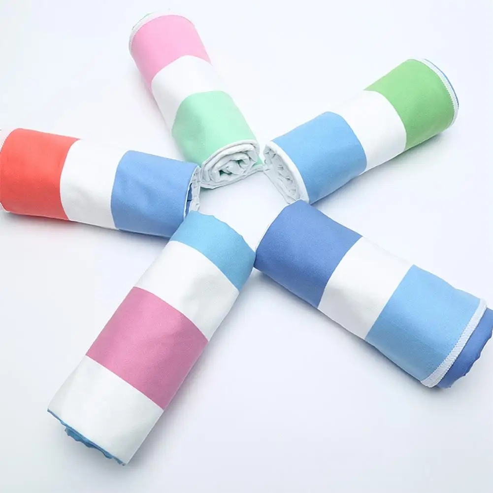 

Пляжное полотенце 80*160 см, полиэфирное двустороннее бархатное полотенце с принтом в полоску, мягкое и быстросохнущее