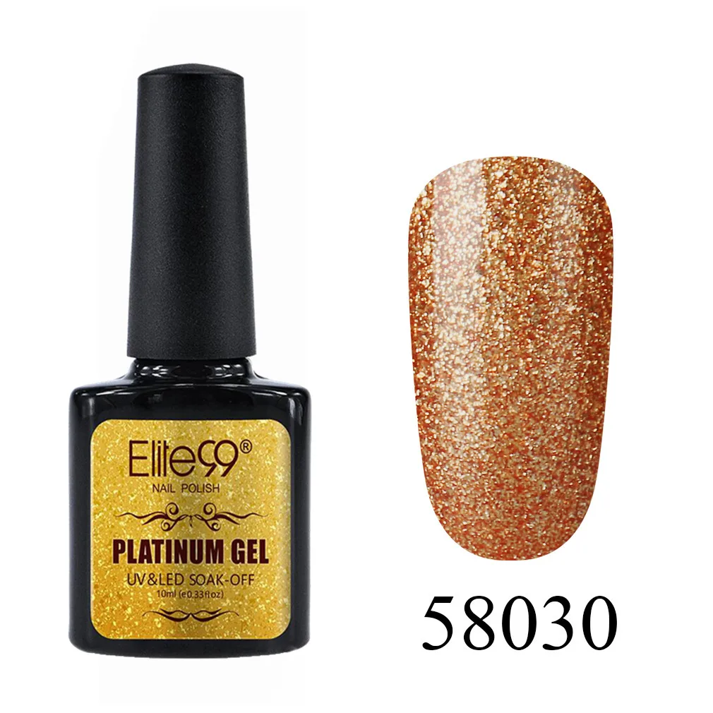 58030 Elite99 10 мл Блестящий УФ-гель для ногтей Platinum Soak Off Nail Art Маникюр гели для ногтей гибридные Лаки гель лак для ногтей набор - Цвет: 58030