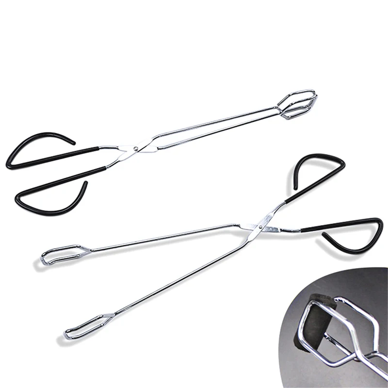 

1PC Stainless Steel Barbecue Pliers Barbecue Grill Plastic Handle Barbecue Buffet Food Clip Carbon Pliers BBQ Tools