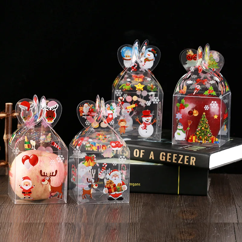 

2022Creative Christmas Gift Box, 10 Packs, Christmas Eve Transparent Apple Box,Fruit Packaging Box,Holiday Party Gift Decoration