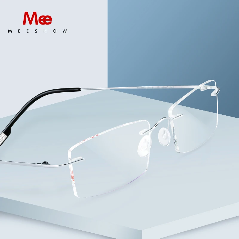 Оправа очков из титанового сплава очки без оправы для мужчин и женщин коррекции