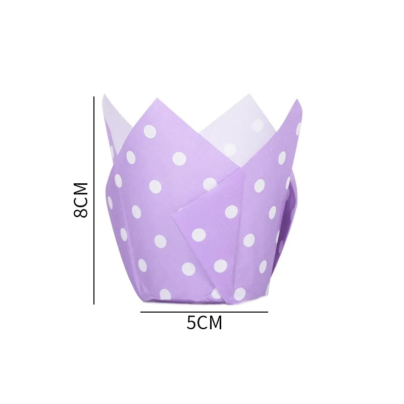 

50/100 Pcs Dots Baking Cup Colorful High Temperature Cupcake Cake Liner Tulip Muffin Case Paper Bakeware Baking Accessories Tool