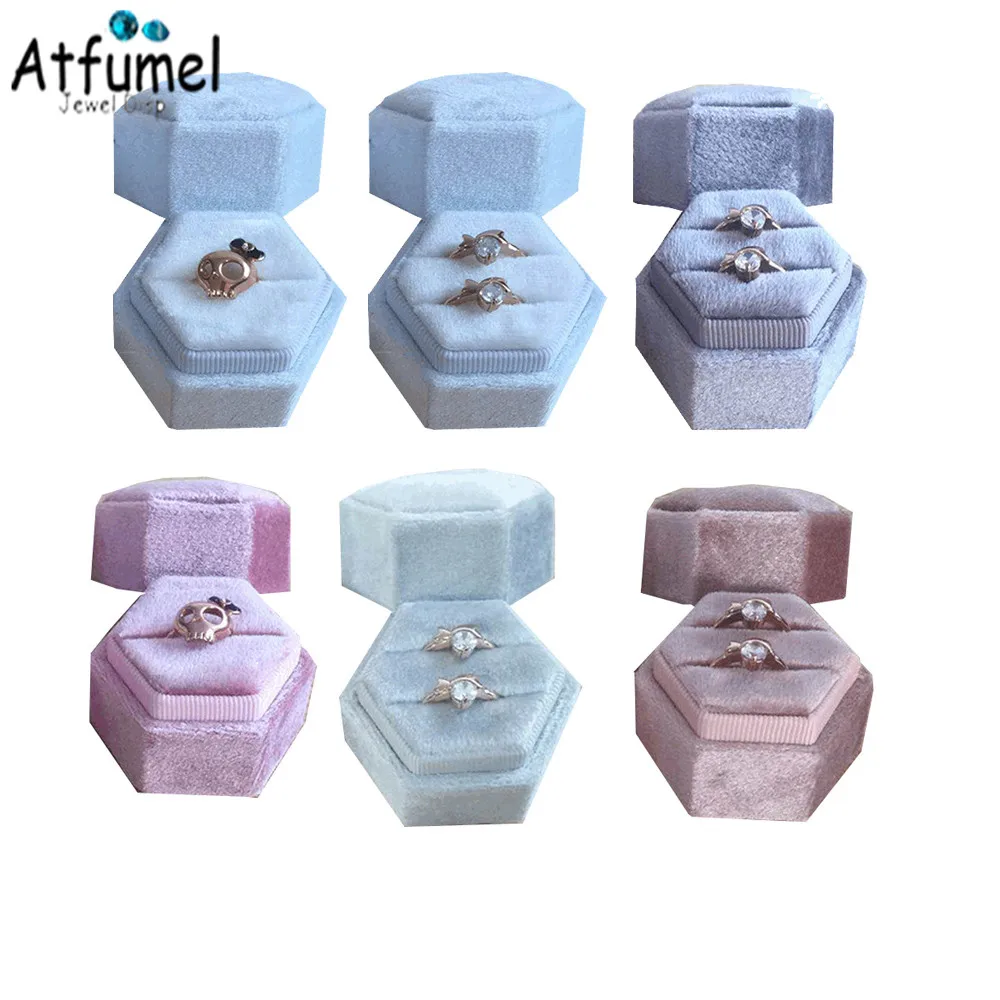 

Fashion Jewelry Ring Storage Box Diamond Ring Package Gift Box Wedding Engagement Earring Ring Display Box