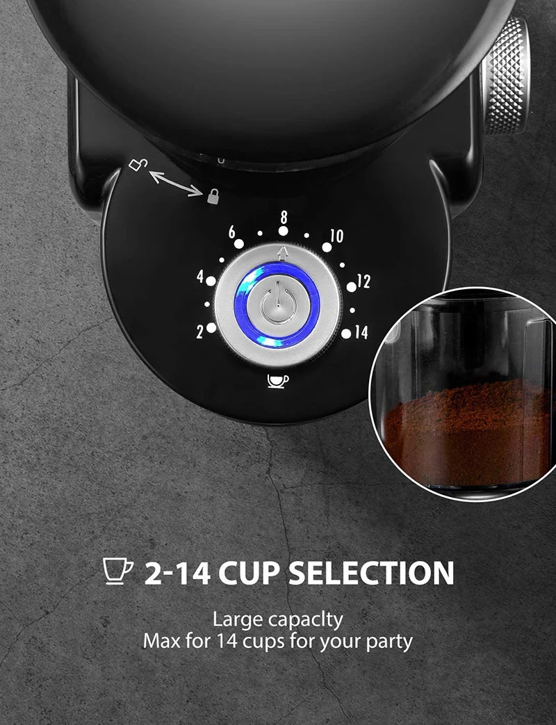 Кофемашина кофемолка с 18 настройками помола капельный кофе французский пресс и