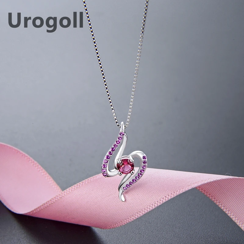 Благородные женские ожерелья из чистого серебра 925 пробы геометрическая форма