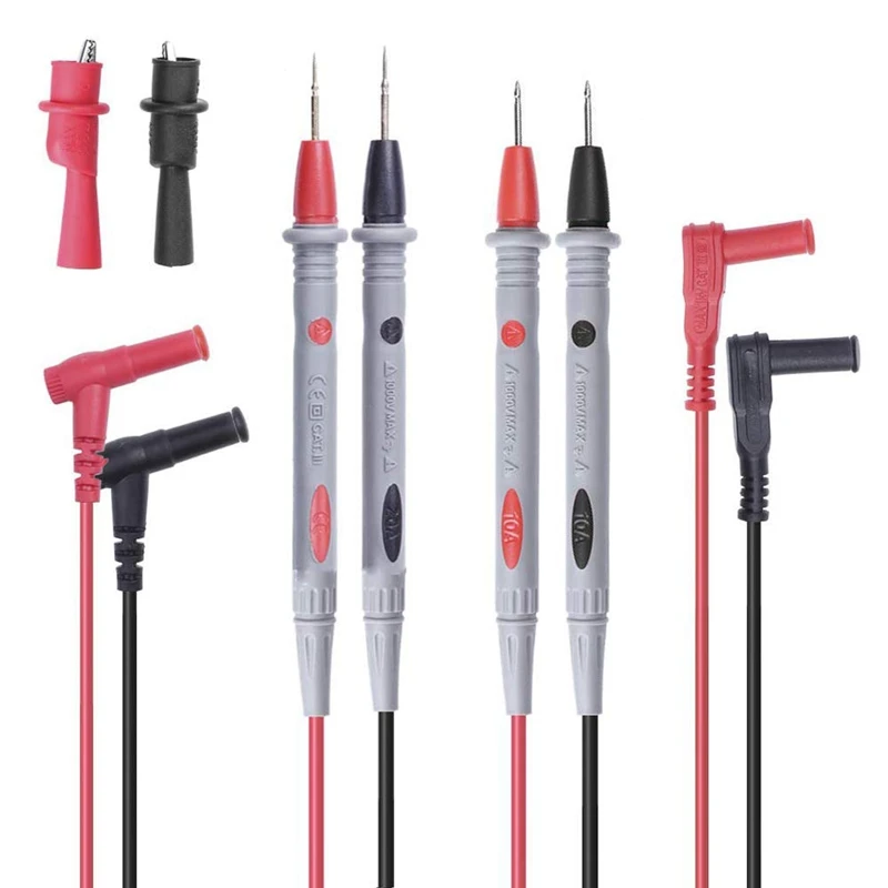 

1000V 20A Multimeter Test Leads Probes Plug, 2 Set Digital Multimeter Probes Electrical Test Probe and 1 Set Clips