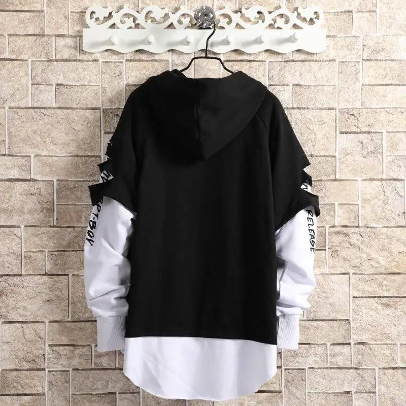 Толстовка мужская с капюшоном и надписью уличный пуловер свитшот модная уличная