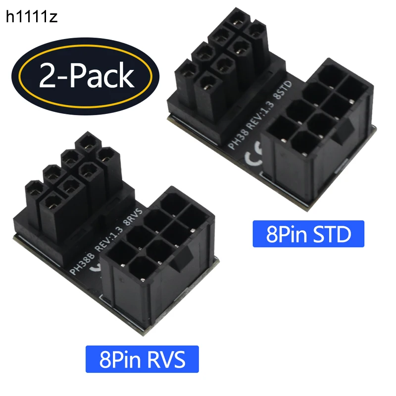 

ATX 8pin Male 180 Degree Angled to 8Pin Female Power Adapter for Desktops Graphics Card Power Adapter ATX 8Pin Connector Adapter