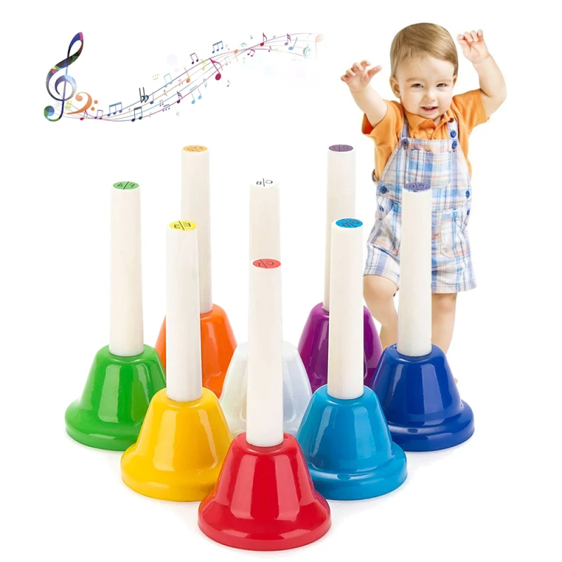 Колокольчики диатонические детские металлические колокольчики 8 нот цветные