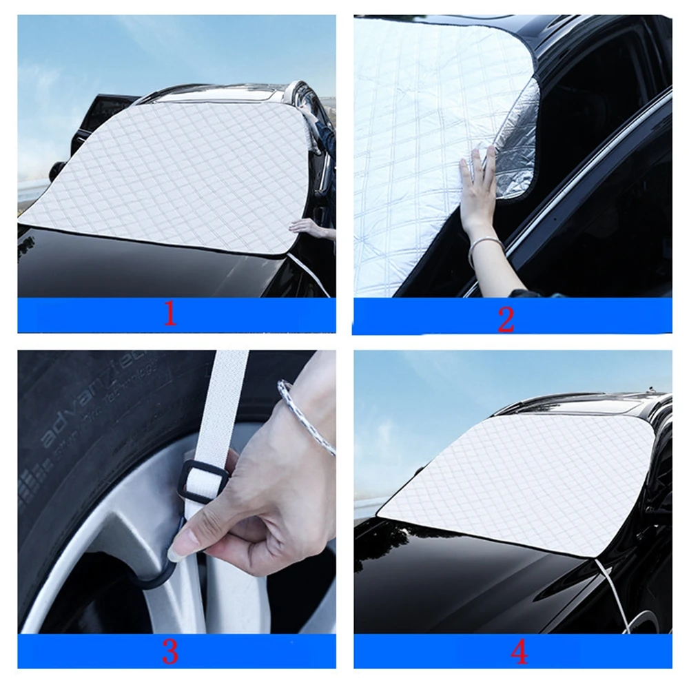 Чехол на лобовое стекло автомобиля зимний утолщенный защита от мороза и снега