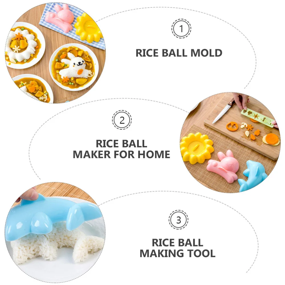 

8Pcs Lovely Rice Molds Supplement Molds Kitchen Tools (Assorted Color)