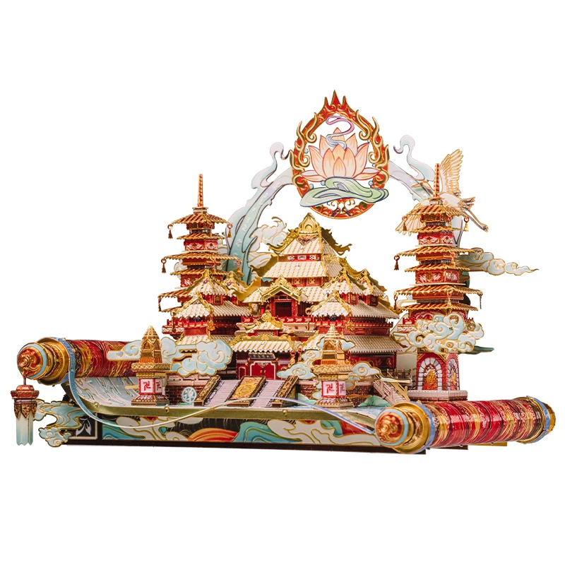 

Art Model MU 3D Metal Puzzle The Thunderclap Monastery Model kits DIY Laser Cut Assemble Jigsaw Toy GIFT For Children