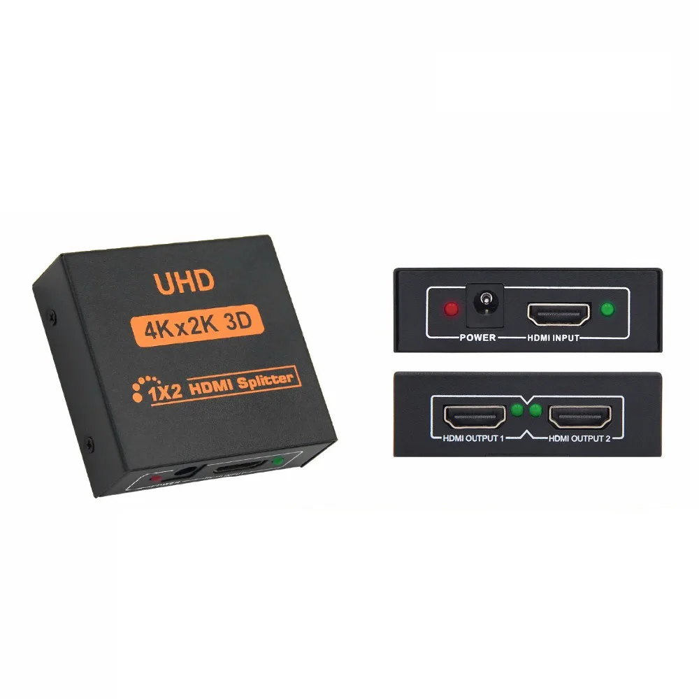 HDMI 4K сплиттер 3D UHD HDMI коммутатор 1X2 1X4 3D двойной дисплей HD 1080p видео для HDTV PS3 Xbox адаптер коммутатор сплиттер коробка