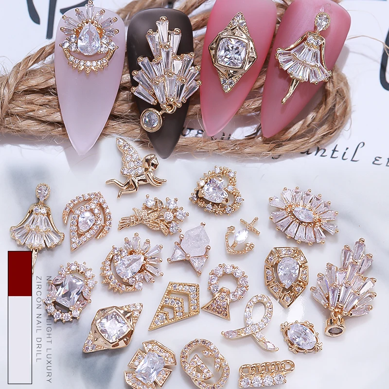 

Nail Art Diamond Zircon Luxury Super Flash Angel Net Red Series and Metal Flash Diamond Phototherapy Nail Decoration
