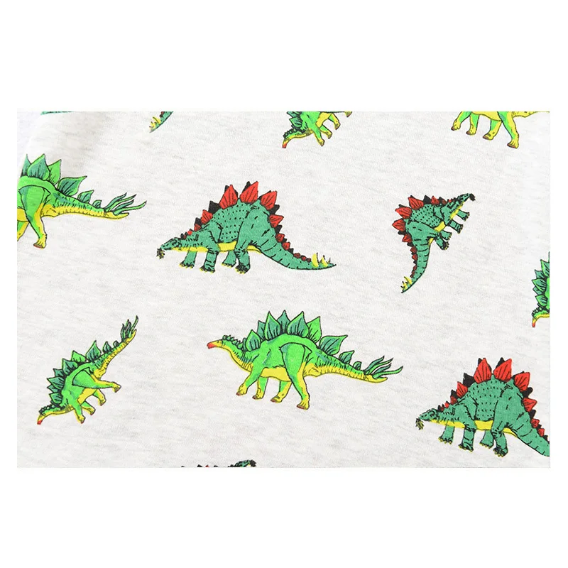 Детская Пижама с динозавром длинным рукавом из 100% хлопка пижама для мальчиков и