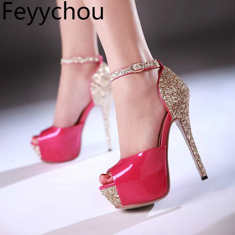 Женские босоножки на очень высоком каблуке Пикантные новые модные туфли