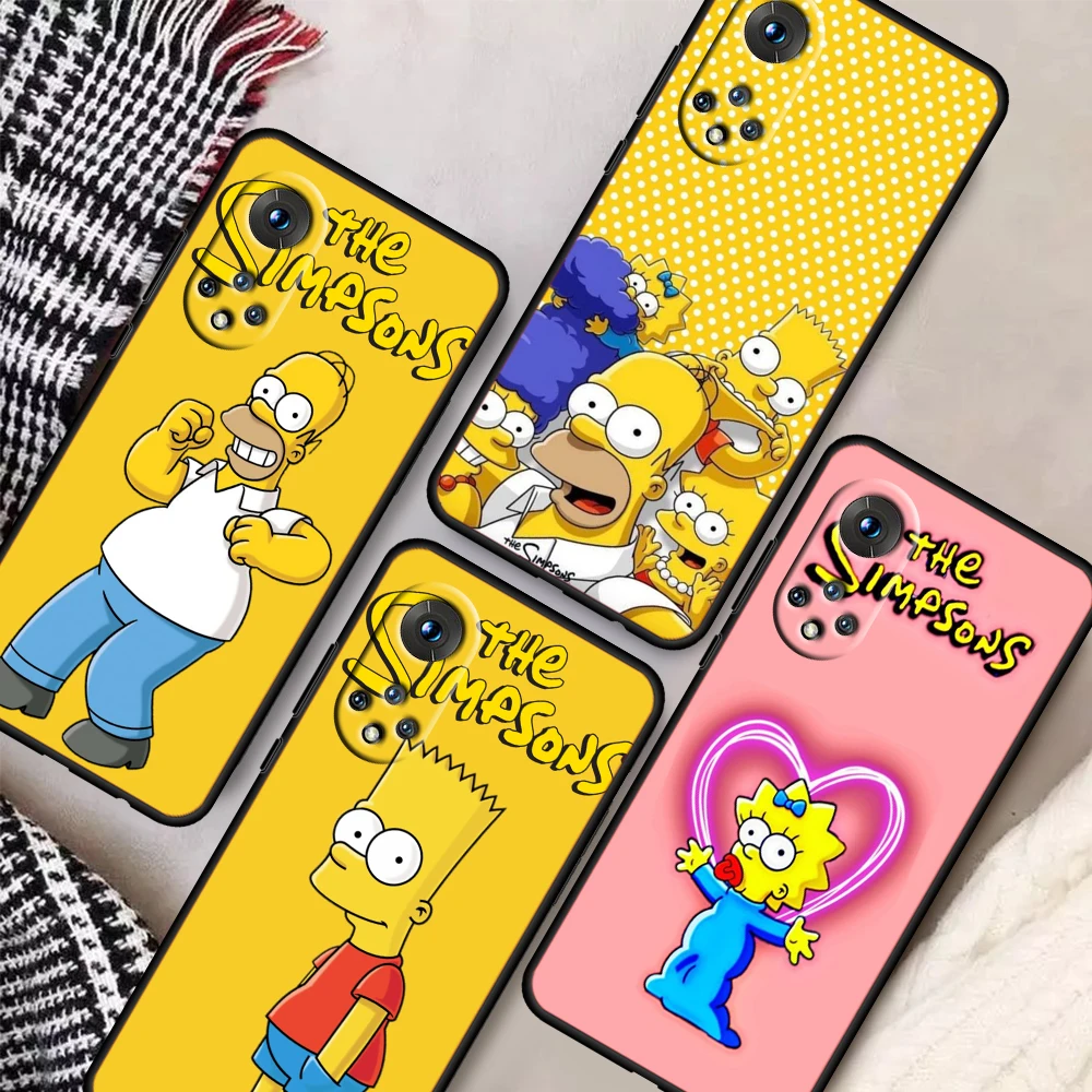 

The Simpsons cute cartoon For Honor 50 Pro X20 SE V30 Magic3 Pro+ Play 5T 5G 30 Lite 30i 30S Silicone Soft Black Phone Case