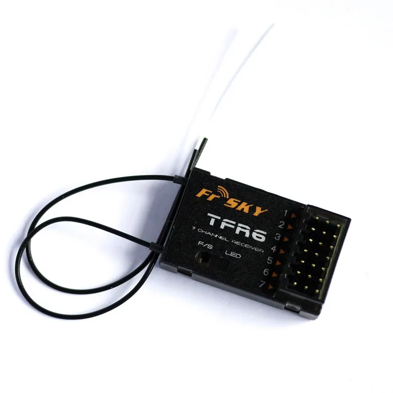 

FrSky 2.4G 7CH TFR6-A/TFR6 Receiver FASST Compatible Horizontal Connectors for Radio Transmitter RC Racing Drone Toys Parts