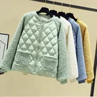 Женское плюшевое лоскутное пальто на молнии, размеры до 3XL