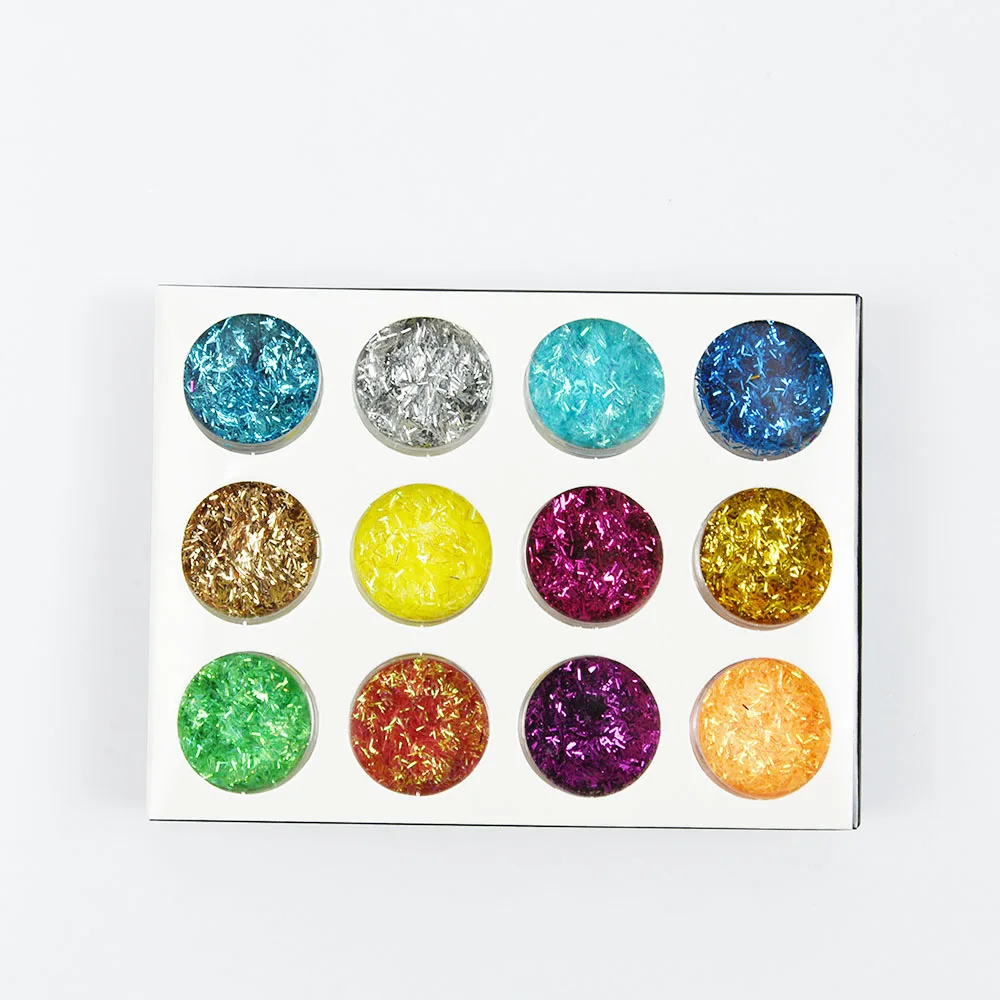 12 бутылок/набор блестящие хлопья для украшения ногтей|Блестки ногтей| |