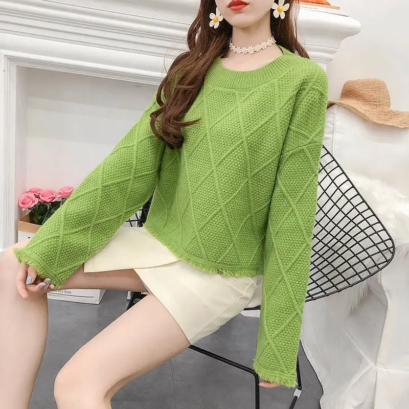 Fashion pullovers autumn winter Women Knitted o-neck Sweater Casual Soft and warm Jumper Slim Femme Elasticity Pullovers | Женская