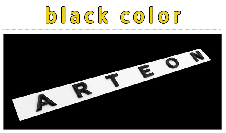 3d Schriftart Brief Logo für vw cc Arteon Auto Styling modifizierten Kofferraum Logo schwarz Abzeichen Aufkleber Auto Dekoration Zubehör – Detail 2