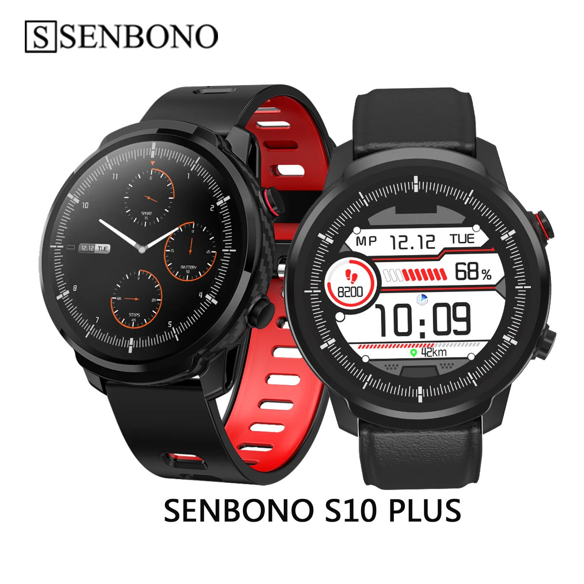 SENBONO Men Sport Smart Watch Fitness Tracker Support Clock Heart Rate Monitor Smartwatch Wristband for IOS Android Phone | Электроника