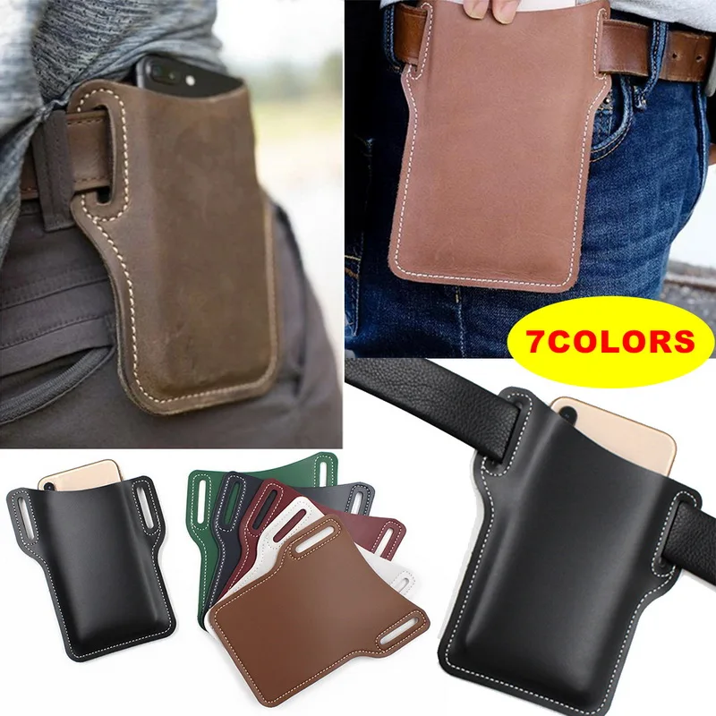 Поясная сумка для мужчин повседневная Кожаная поясная в стиле ретро женщин