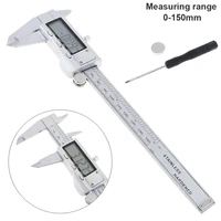 150mm stainless steel silver electronic digital vernier caliper ruler with 0 01mm accuracy and w type box for measuring gauges