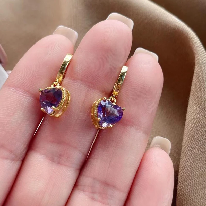 

Amethyst Heart Earrings