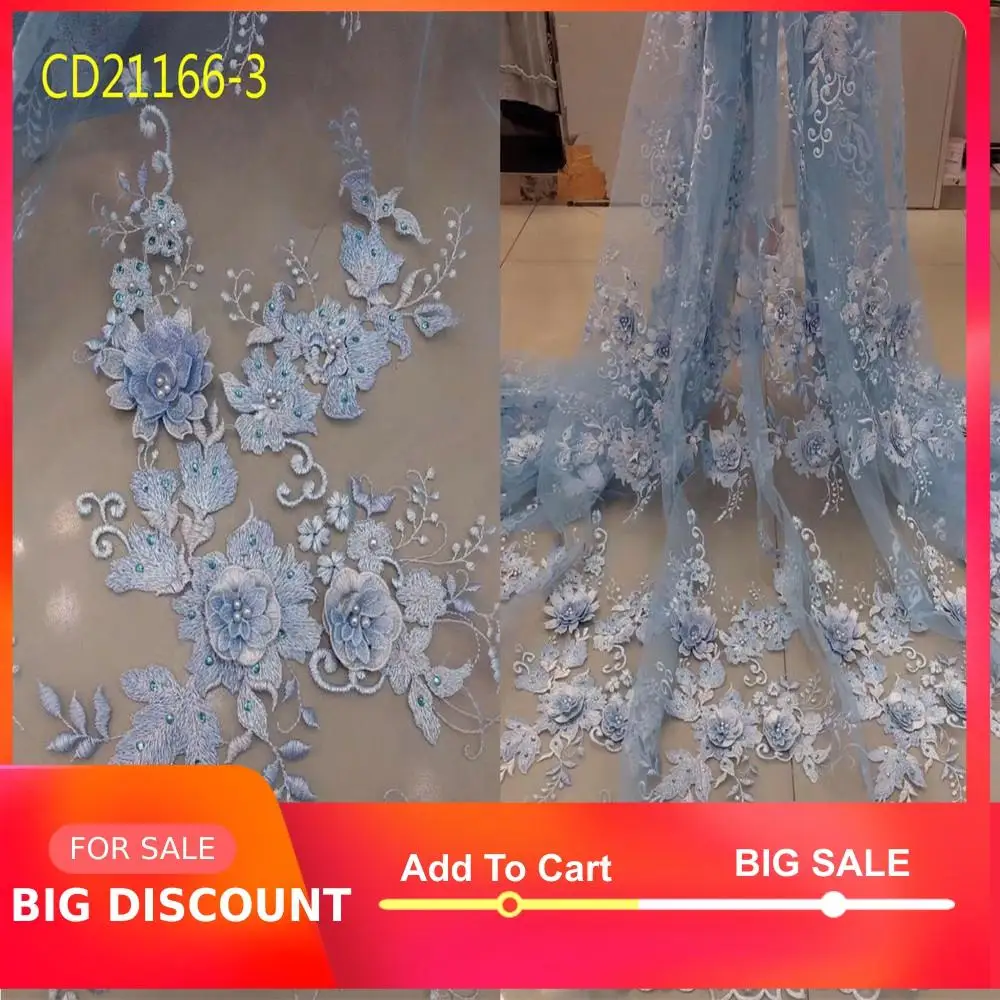 Высококачественная итальянская модная вышивка ручной работы кружевная ткань с 3d